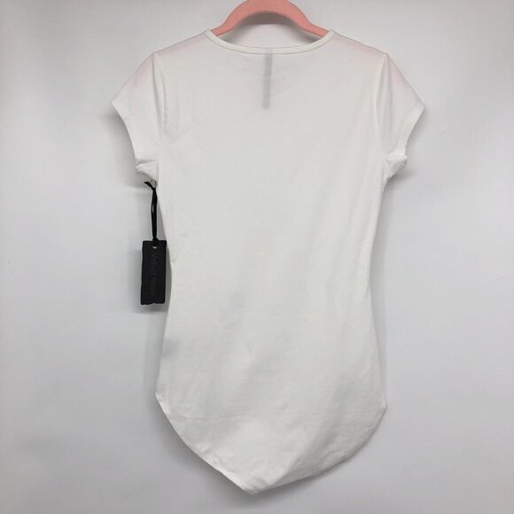 NWT Velvet Rose White Victoria Short Sleeve Crew Neck Bodysuit size S - Picture 4 of 16